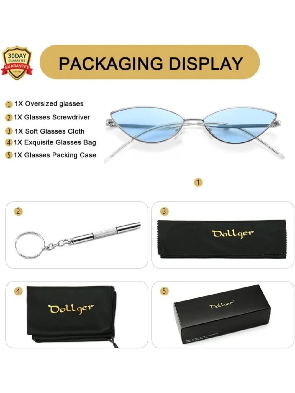 Women's Cat Eye Cute Sunglasses Triangle Vintage Trendy Cool Sun Glasses Blue